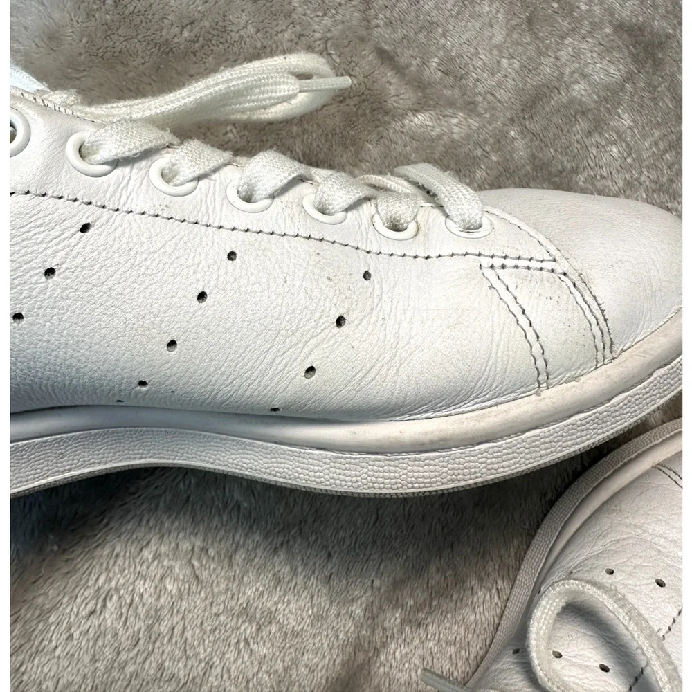 Adidas Stan Smith Sneakers Shoes Cloud White Gold Metallic Womens Size 8.5
